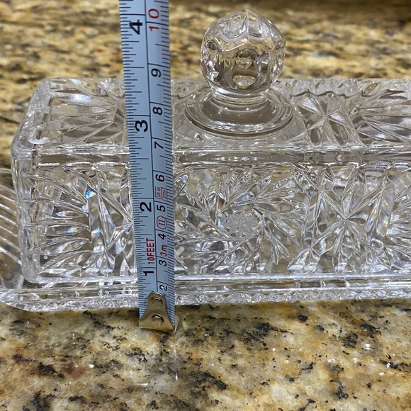 Vintage Crystal Butter Dish / Butter Stick - Picture 8 of 9